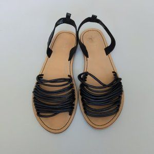 Topshop Black Strappy Sandals Size 9.5 / 40
